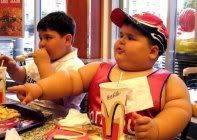 Niños con exceso de peso comiendo en McDonalds