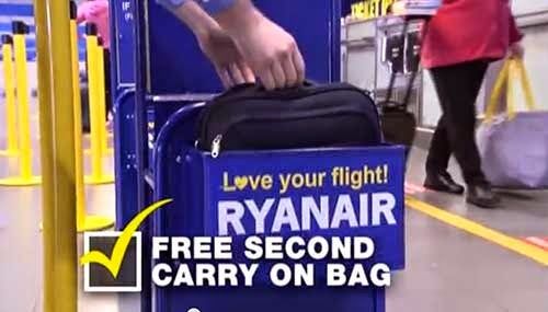 caja de medida de maletas de Ryanair