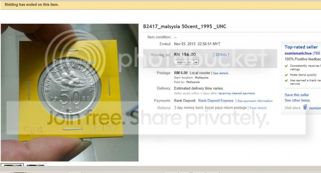 Mari lihat nilai pasaran duit kita di ebay. Page 8 CariGold Forum